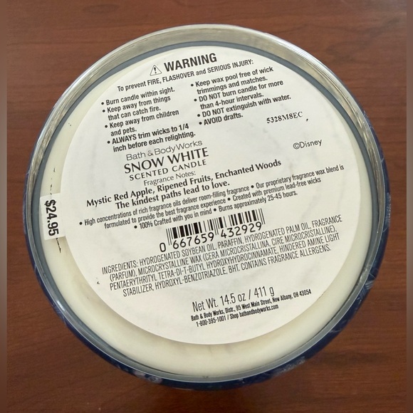 SNOW WHITE Bath & Body Works Candle - Picture 2 of 5